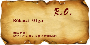 Rékasi Olga névjegykártya